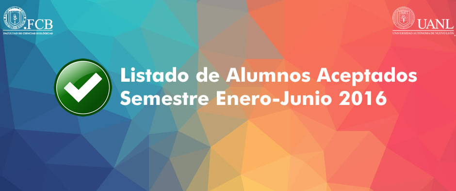 Alumnos Aceptados Enero-Junio 2016