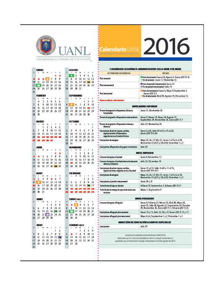 Calendario Escolar Uanl vrogue.co