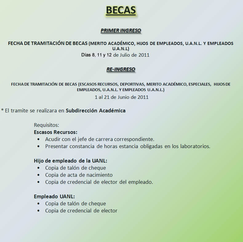 Becas Primer Ingreso y Reingreso